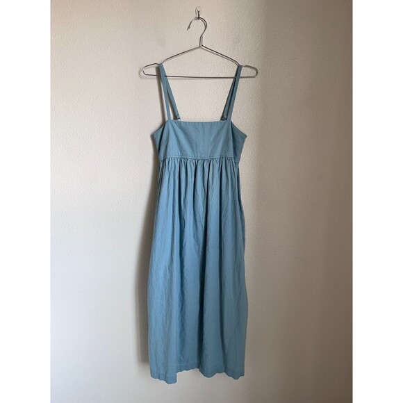 Uniqlo Dresses & Skirts - Uniqlo Linen Blend Gathered Camisole Dress in Light Blue Size SMALL